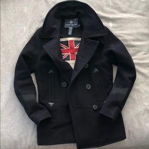 Rugby Ralph Lauren slim wool pea coat, navy small